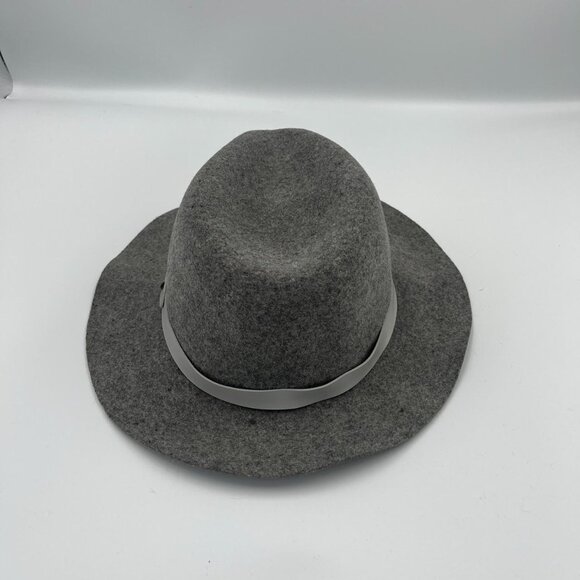 Grey Rag & Bone wool felt fedora hat with grey ribbon detail